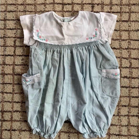 Vintage Carters Girls 6m gingham romper with onesie￼ - Picture 4 of 5